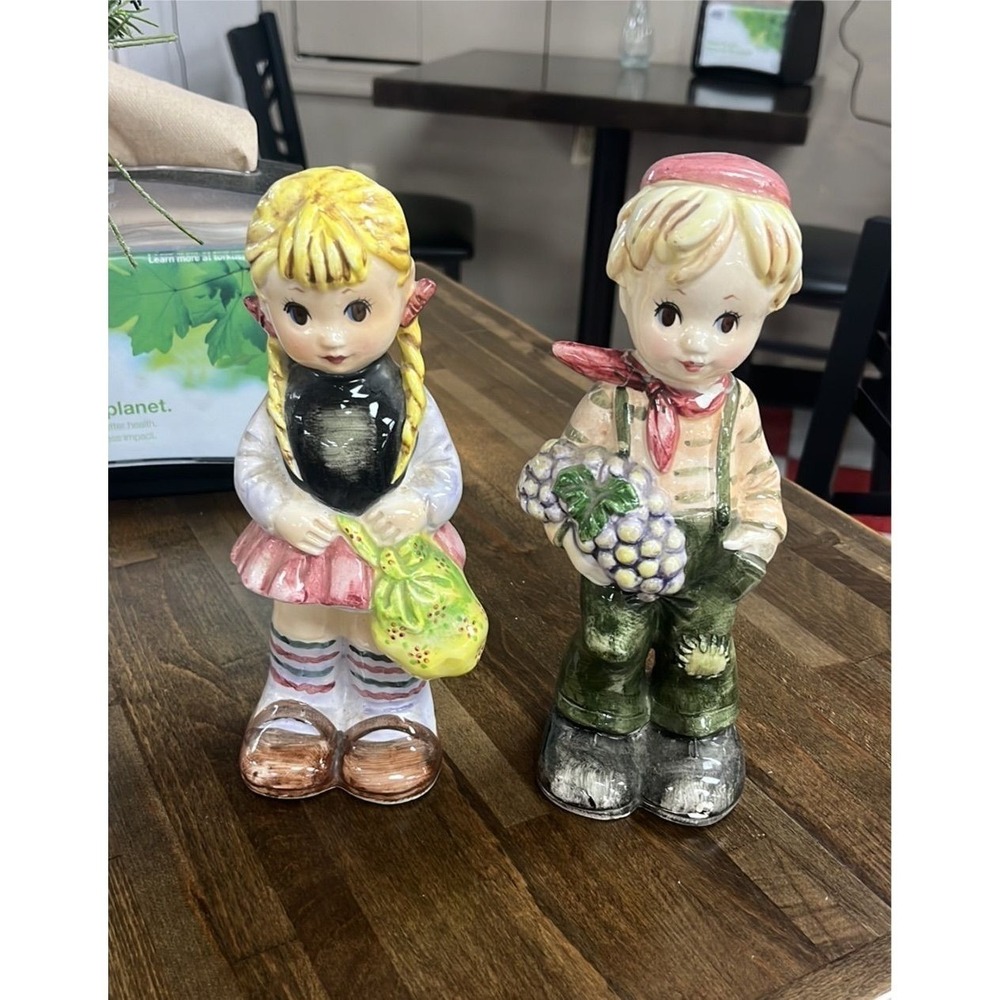 Vintage Ceramic Boy and Girl Figurines